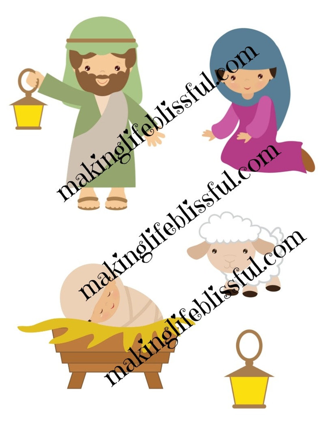 Printable Nativity for Christmas Christmas Nativity Advent Etsy