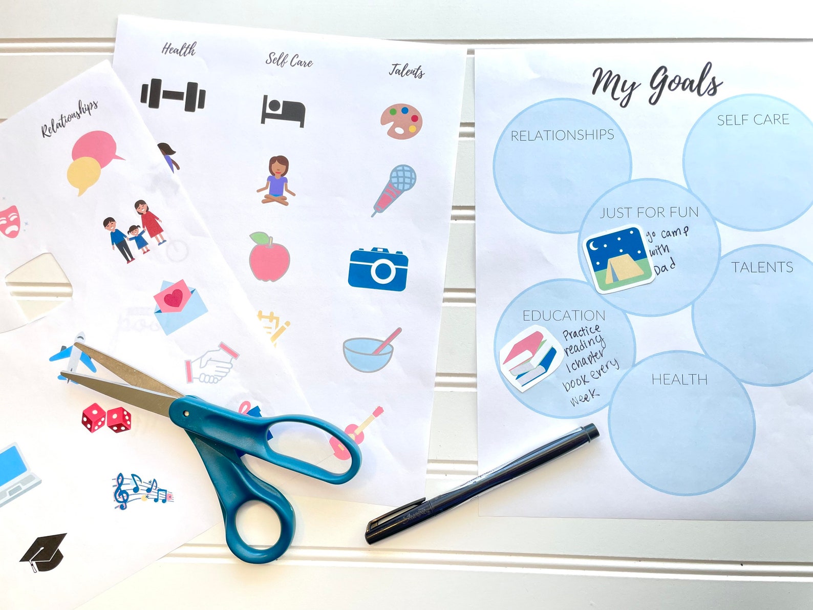 Kids Vision Board Printable Kit Kids Goal Board (Instant Download) - Etsy