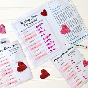 Date Night Mystery Dinner Menu, Valentine Printable for Date Night Dinner or Family Group Dinner image 4