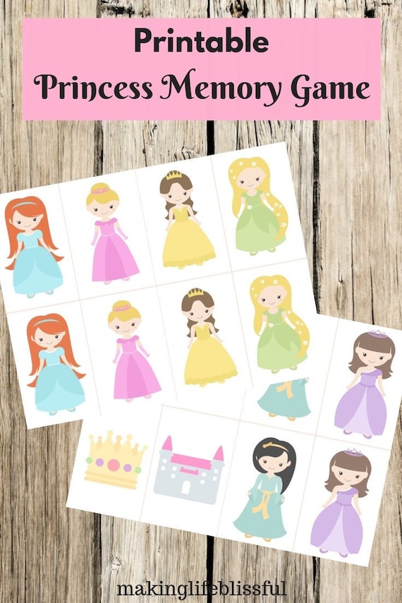 Printable Princess Memory Go Fish Game