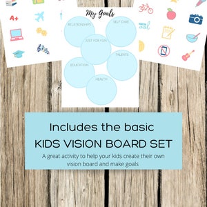 Vision Board Printable Kit Kids Space-theme Goal Activity - Etsy
