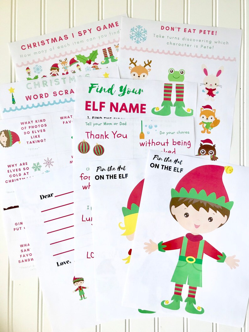 Elf Activity Kit Printables for Christmas | Etsy