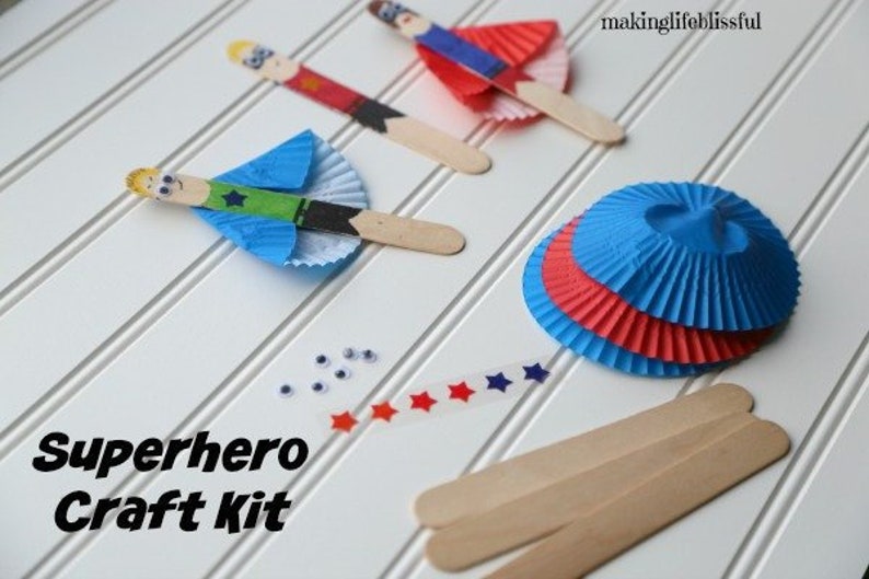 DIY Superhero Craft Kit for Kids set of 3 image 0