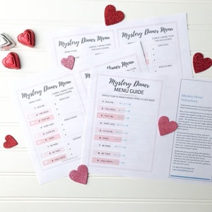 Date Night Mystery Dinner Menu, Valentine Printable for Date Night Dinner or Family Group Dinner image 7