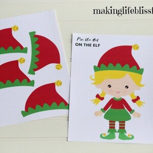 Pin the Hat on the Elf Printable, Preschool Christmas Game, Kids Holiday Party Game - Etsy