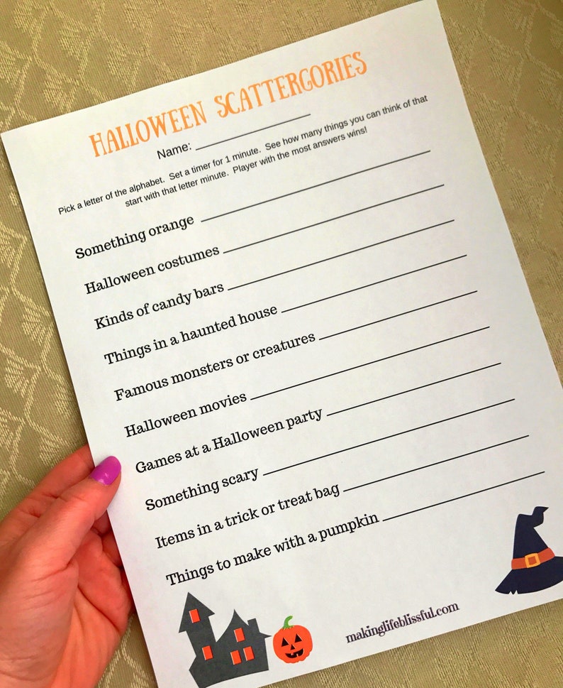 fall scattergories list fall scattergories list