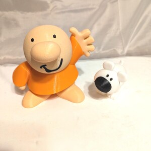 6" Ziggy And Fuzz The Dog Cartoon Characters Figurines Orange Shirt