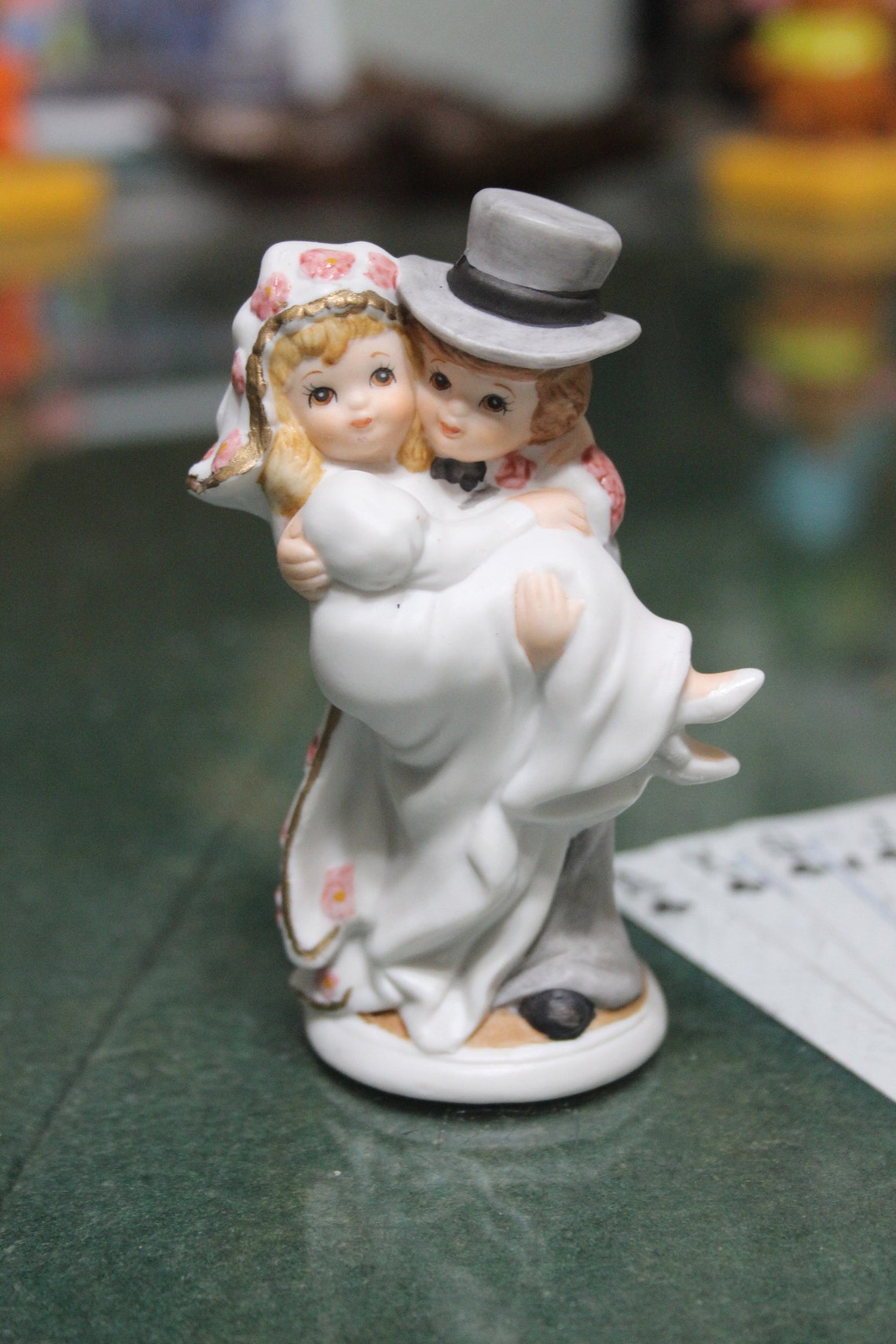tiny bride and groom figurines