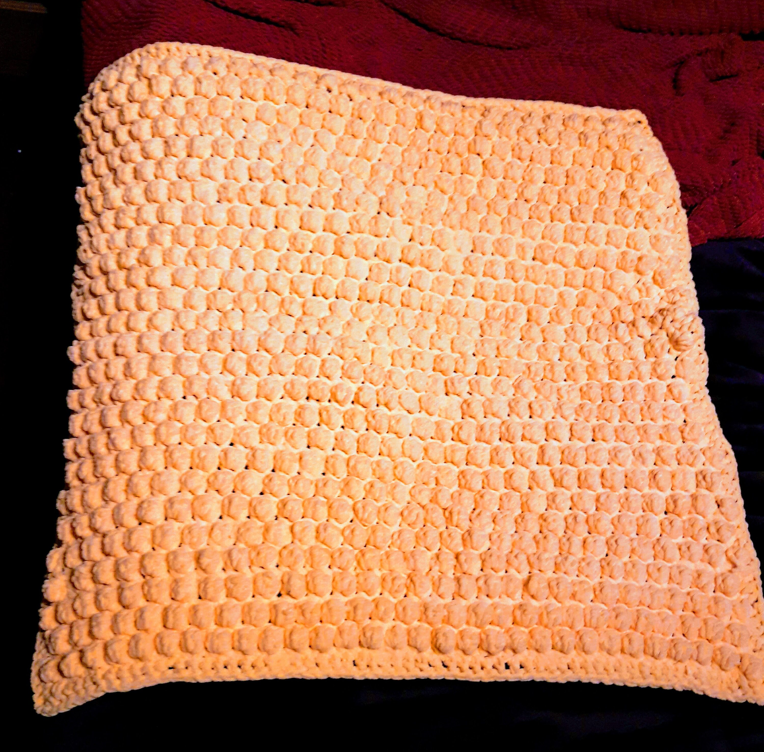 Super chunky soft yellow crochet blanket | Etsy