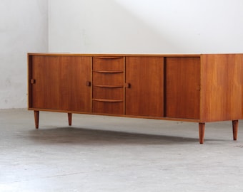 Enfilade basse brutaliste danoise des années 1960/70 en chêne clair / Crezenda