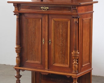 Vintage Antique Danish Solid mahogany Wood Cabinet, 1890s