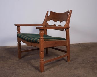 Razorblade Danish Brutalist Lounge Chair Henning Kjærnulf, 1960s Danish