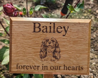 Oak pet memorial plaque