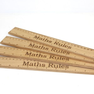 Personalised engraved wooden ruler made from oak