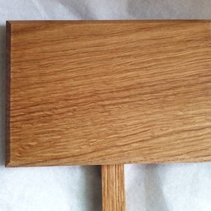 Solid Oak blank plaque with or without stake attached, hand made from sustainable European Oak