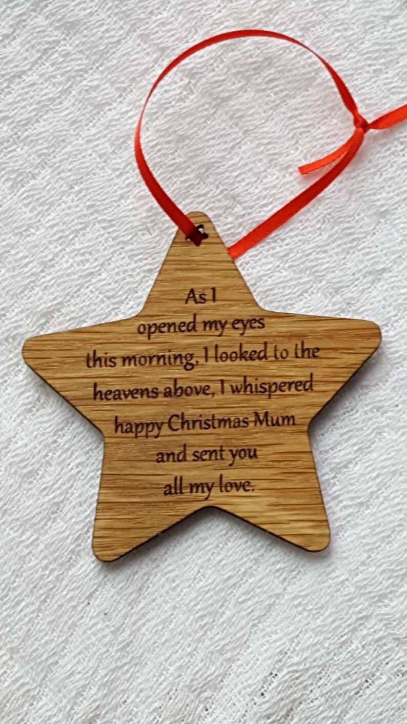 Wooden Christmas Tree Decorations With Words to Remember Loved Etsy
