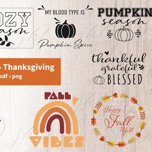 Herbst SVG Bundle - Herbst SVG für Cricut - Herbst Tee SVG Bundle - Digital Download - Thanksgiving Grafikdateien