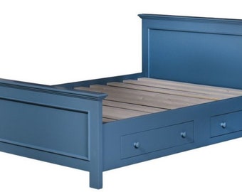 Casa Padrino Landhausstil Bett Blau 160 x 200 cm - Schlafzimmermöbel im Landhausstil