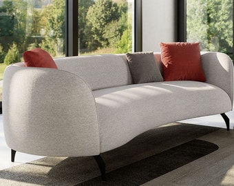 Casa Padrino canapé de luxe gris / noir 240 x 102 x H. 70 cm - Canapé de salon courbé