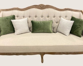 Casa Padrino luxury baroque sofa cream / natural colors - Handcrafted living room sofa