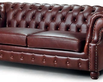 Casa Padrino luxury Chesterfield genuine leather 2-seater sofa dark brown 167 cm