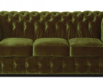 Casa Padrino Chesterfield 3er Sofa Dunkelgrün 200 x 90 x H. 78 cm - Luxus Qualität