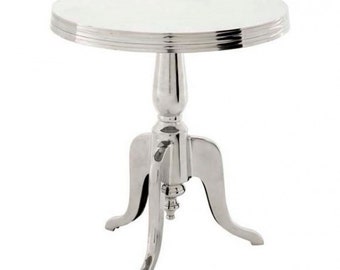 Casa Padrino Designer Luxus Beistelltisch Silver Höhe - 60 cm, Durchmesser 55 cm - Ede