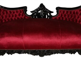 Casa Padrino Barock Sofa Vampire Bordeaux / Schwarz