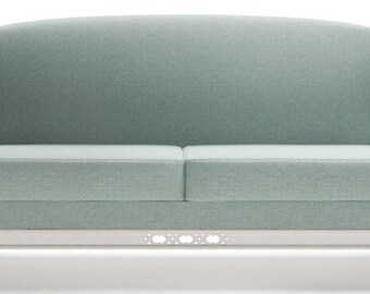 Casa Padrino Luxus Jugendstil 3er Sofa Mintgrün / Weiß 185 x 90 x H. 96 cm - Luxus Qu