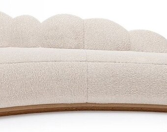 Casa Padrino luxury sofa cream / brown 260 x 100 x H. 72 cm - Curved living room sofa