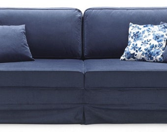 Casa Padrino canapé de luxe bleu 239 x 110 x H. 90 cm - canapé de salon avec fonction couchage