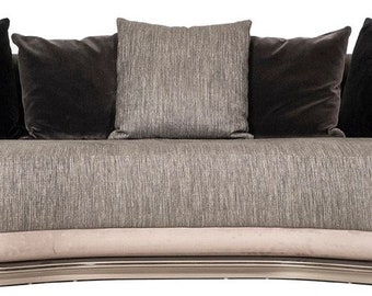 Casa Padrino canapé de luxe noir / gris / marron foncé / bronze 300 x 130 x H. 76 cm - canapé de salon