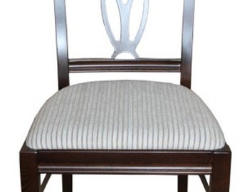 Casa Padrino Biedermeier Esszimmer Stuhl ohne Armlehne Beige / Braun - Möbel Restaura