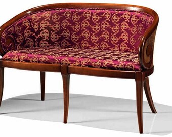 Casa Padrino luxury baroque sofa purple / brown 121 cm - Made in Italy