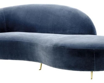 Casa Padrino Designer Sofa Blau 248 x 104 x H. 74 cm - Luxus Kollektion