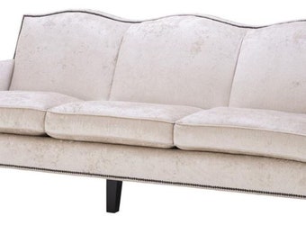 Casa Padrino Luxus Wohnzimmer Sofa Creme / Schwarz 220 x 98 x H. 90 cm - Limited Edit