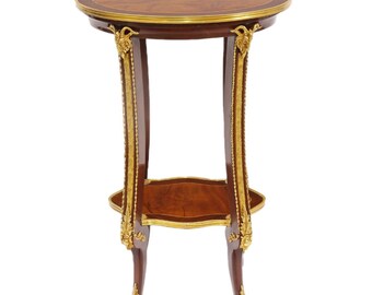Casa Padrino Barock Luxus Beistelltisch Mahagoni / Gold H 78 x 44 cm - Beistell Tisch