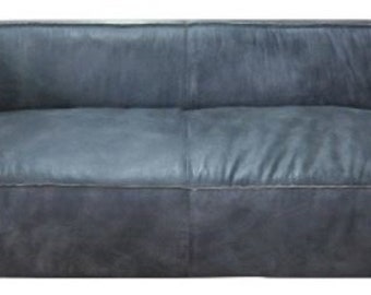 Casa Padrino Luxus Sofa Titan Grau 228 x 112 x H. 67 cm - Echtleder Wohnzimmer Möbel