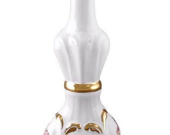 Casa Padrino Barock Keramik Kerzenständer Weiß / Gold 14 x 12 x H. 28 cm - Prunkvolle