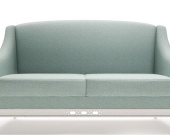 Casa Padrino Luxus Jugendstil 2er Sofa Mintgrün / Weiß 152 x 90 x H. 96 cm - Luxus Qu