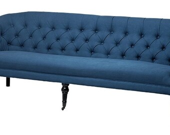 Luxus Barock Sofa Paris Blau aus der Luxus Kollektion von Casa Padrino - Hotel Cafe R