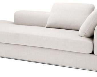 Casa Padrino Designer Sofa Naturfarbig Rechtsseitig 231 x 101 x H. 85 cm - Luxus Wohn