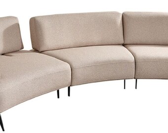 Casa Padrino luxury sofa with adjustable backrests beige / black 350 cm