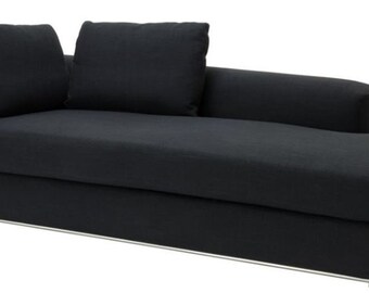 Casa Padrino Designer Sofa Schwarz Linksseitig 231 x 101 x H. 85 cm - Luxus Wohnzimme