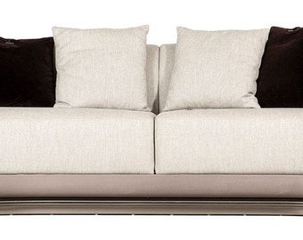 Casa Padrino luxury sofa grey / dark brown / bronze 370 x 103 x H. 76 cm - Living Room Sofa