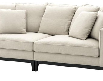 Casa Padrino Wohnzimmer Sofa Naturfarbig 248 x 127 x H. 94 cm - Luxus Wohnzimmermöbel