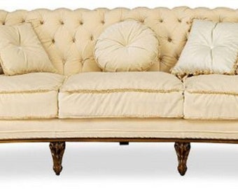 Casa Padrino luxury baroque living room sofa cream / brown - Handcrafted baroque style sofa