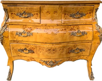 Casa Padrino baroque chest of drawers birds eye maple in French style 137 cm - handmade baroque furniture