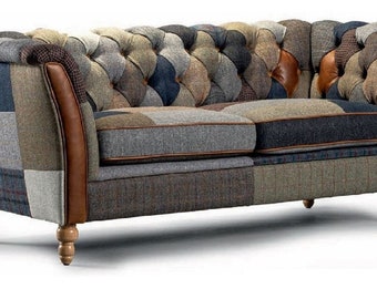 Casa Padrino luxury Chesterfield 2-seater sofa colorful / brown 186 cm