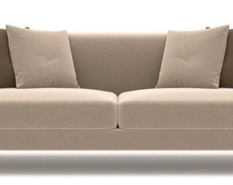 Casa Padrino canapé de luxe marron clair / laiton 300 x 100 x H. 75 cm - canapé de salon - canapé d'hôtel